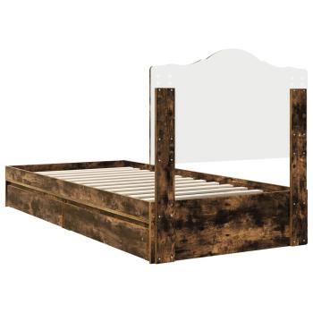 Bettrahmen Geräucherte Eiche 90 x 190 cm Holzwerkstoff