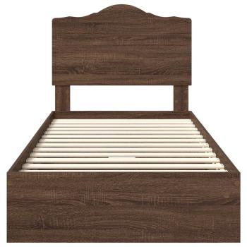 Bettrahmen Braun Eichen-Optik 75 x 190 cm Holzwerkstoff