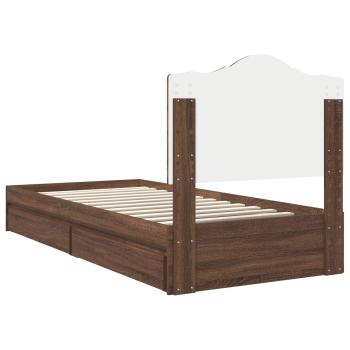 Bettrahmen Braun Eichen-Optik 75 x 190 cm Holzwerkstoff