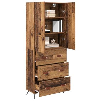 Highboard Wandmontiert Altholz 69,5 x 34 x 180 cm Holzwerkstoff
