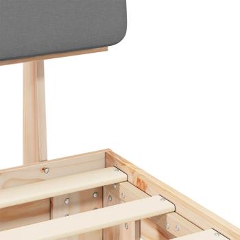 Bettgestell mit gepolstertem Kopfteil Hellgrau 120 x 200 cm