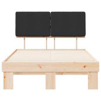 Bettgestell mit gepolstertem Kopfteil Schwarz 120 x 200 cm