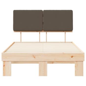 Bettgestell mit gepolstertem Kopfteil Taupe 120 x 200 cm