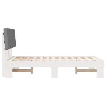 Bettgestell mit gepolstertem Kopfteil Hellgrau 120 x 200 cm