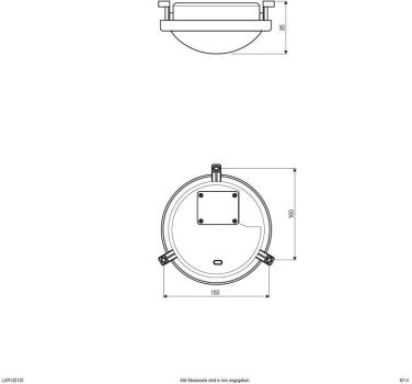 EVN LED Wandanbau, IP54, 220-240V, 12W, 3000K, 4000K, 6500K, 1100lm, 1200lm, 1150lm, weiß (LAR120125)