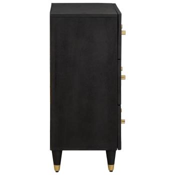 Sideboard 2 pcs Schwarz 60 x 33 x 75 cm Massivholz Mango