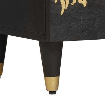 Sideboard 2 pcs Schwarz 60 x 33 x 75 cm Massivholz Mango