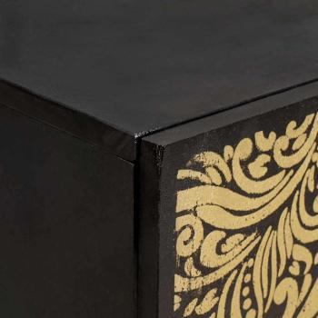 Badezimmerschrank-Set mit Regal 3 pcs Schwarz 180 x 33 x 75 cm