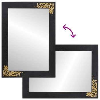 Badezimmerschrank-Set mit Tür 2 pcs Schwarz Massivholz Mango