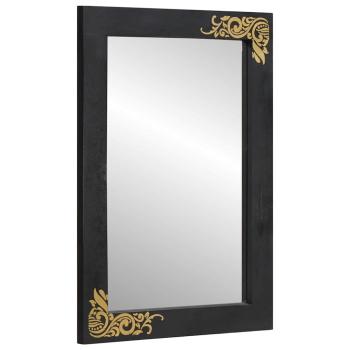 Badezimmerschrank-Set mit Tür 3 pcs Schwarz Massivholz Mango