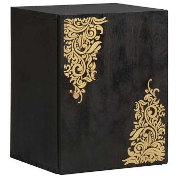 Badezimmerschrank-Set mit Tür 5 pcs Schwarz Massivholz Mango