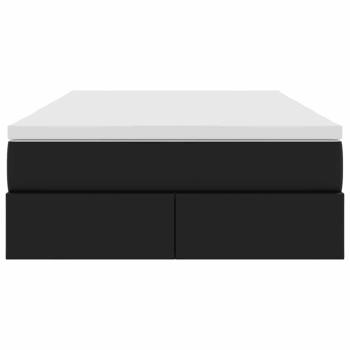 Aufbewahrungsbett mit Matratze Schwarz 120 x 200 cm Kunstleder