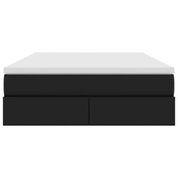 Aufbewahrungsbett mit Matratze Schwarz 140 x 200 cm Kunstleder