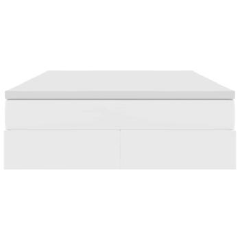 Aufbewahrungsbett mit Matratze Weiß 140 x 200 cm Kunstleder