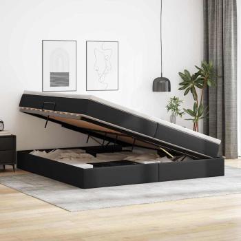 ARDEBO.de - Aufbewahrungsbett mit Matratze Schwarz 200 x 200 cm Kunstleder