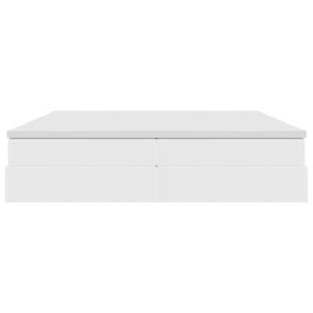 Aufbewahrungsbett mit Matratze Weiß 200 x 200 cm Kunstleder
