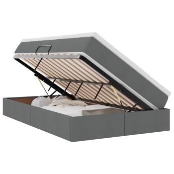 Aufbewahrungsbett mit Matratze Dunkelgrau 120 x 190 cm