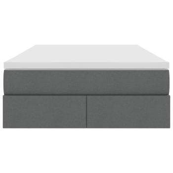 Aufbewahrungsbett mit Matratze Dunkelgrau 120 x 190 cm