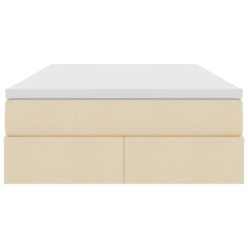 Aufbewahrungsbett mit Matratze Creme 120 x 200 cm Polyester