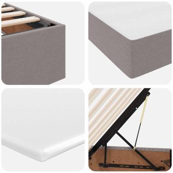Aufbewahrungsbett mit Matratze Taupe 140 x 190 cm Polyester