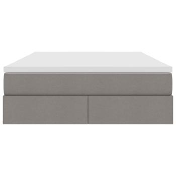 Aufbewahrungsbett mit Matratze Taupe 140 x 190 cm Polyester