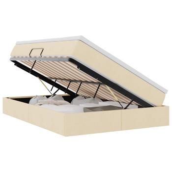 Aufbewahrungsbett mit Matratze Creme 140 x 200 cm Polyester