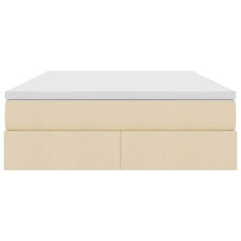 Aufbewahrungsbett mit Matratze Creme 140 x 200 cm Polyester