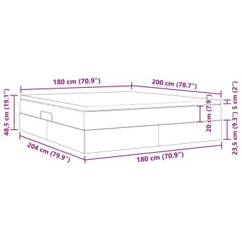 Aufbewahrungsbett mit Matratze Hellgrau 180 x 200 cm Polyester