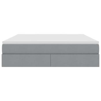 Aufbewahrungsbett mit Matratze Hellgrau 180 x 200 cm Polyester