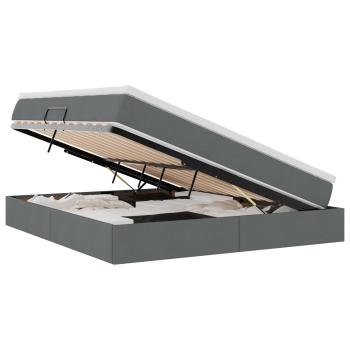 Aufbewahrungsbett mit Matratze Dunkelgrau 180 x 200 cm