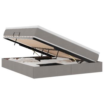 Aufbewahrungsbett mit Matratze Taupe 180 x 200 cm Polyester