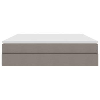 Aufbewahrungsbett mit Matratze Taupe 180 x 200 cm Polyester