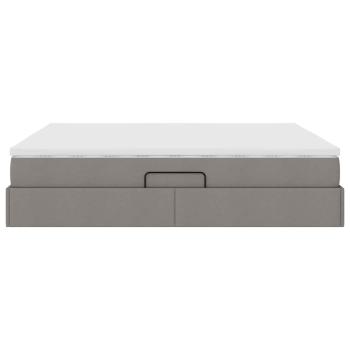 Aufbewahrungsbett mit Matratze Taupe 180 x 200 cm Polyester