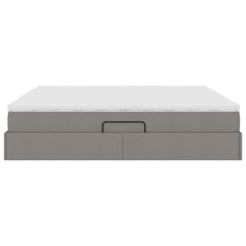 Aufbewahrungsbett mit Matratze Taupe 200 x 200 cm Polyester