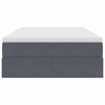 Aufbewahrungsbett mit Matratze Dunkelgrau 120 x 190 cm Samt