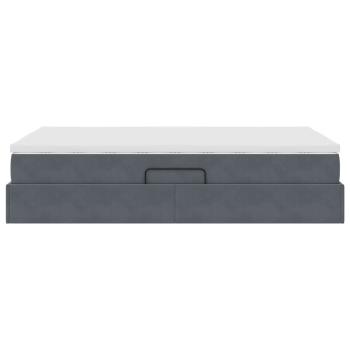 Aufbewahrungsbett mit Matratze Dunkelgrau 120 x 190 cm Samt