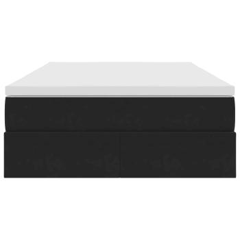 Aufbewahrungsbett mit Matratze Schwarz 120 x 190 cm Samt