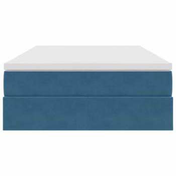 Aufbewahrungsbett mit Matratze Dunkelblau 120 x 200 cm Samt