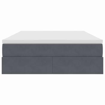 Aufbewahrungsbett mit Matratze Dunkelgrau 140 x 190 cm Samt