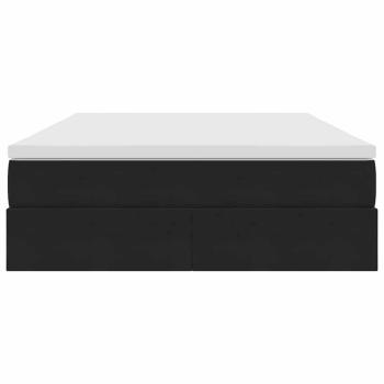 Aufbewahrungsbett mit Matratze Schwarz 140 x 200 cm Samt