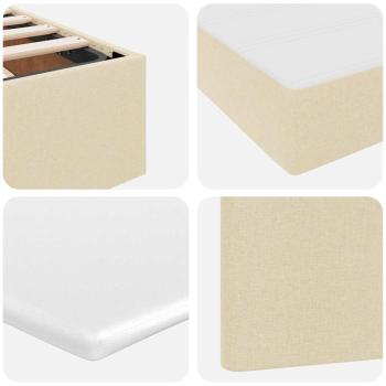 Aufbewahrungsbett mit Matratze Creme 120 x 200 cm Holzwerkstoff