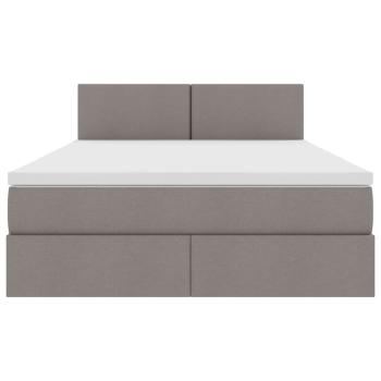 Aufbewahrungsbett mit Matratze Taupe 140 x 190 cm Holzwerkstoff