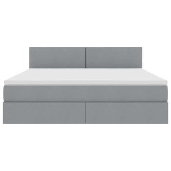 Aufbewahrungsbett mit Matratze Hellgrau 180 x 200 cm