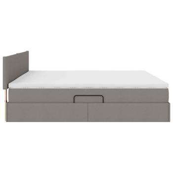 Aufbewahrungsbett mit Matratze Taupe 200 x 200 cm Holzwerkstoff
