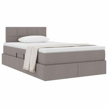 Aufbewahrungsbett mit Matratze Taupe 120 x 200 cm Holzwerkstoff