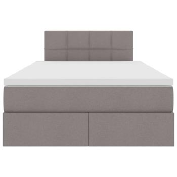 Aufbewahrungsbett mit Matratze Taupe 120 x 200 cm Holzwerkstoff
