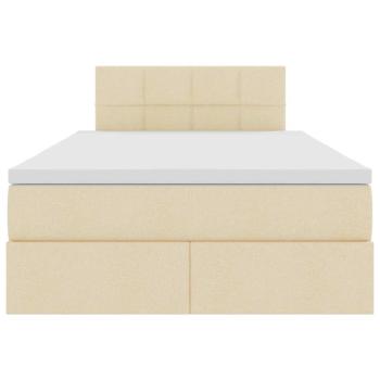 Aufbewahrungsbett mit Matratze Creme 120 x 200 cm Holzwerkstoff