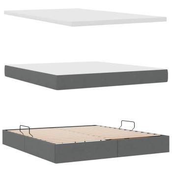 Aufbewahrungsbett mit Matratze Dunkelgrau 160 x 200 cm