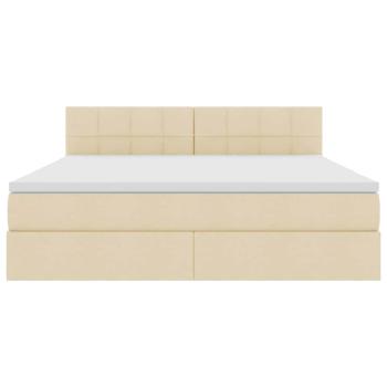 Aufbewahrungsbett mit Matratze Creme 160 x 200 cm Holzwerkstoff