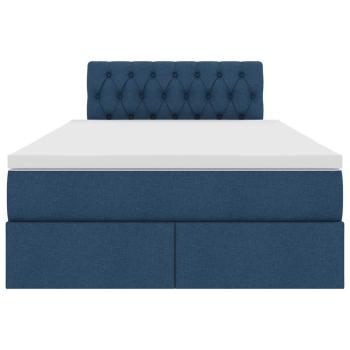 Aufbewahrungsbett mit Matratze Blau 120 x 200 cm Holzwerkstoff
